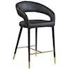 Meridian Furniture Destiny Upholstered Black Faux Leather Counter Stool