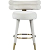 Meridian Furniture Fitzroy Upholstered Cream Velvet Counter Stool