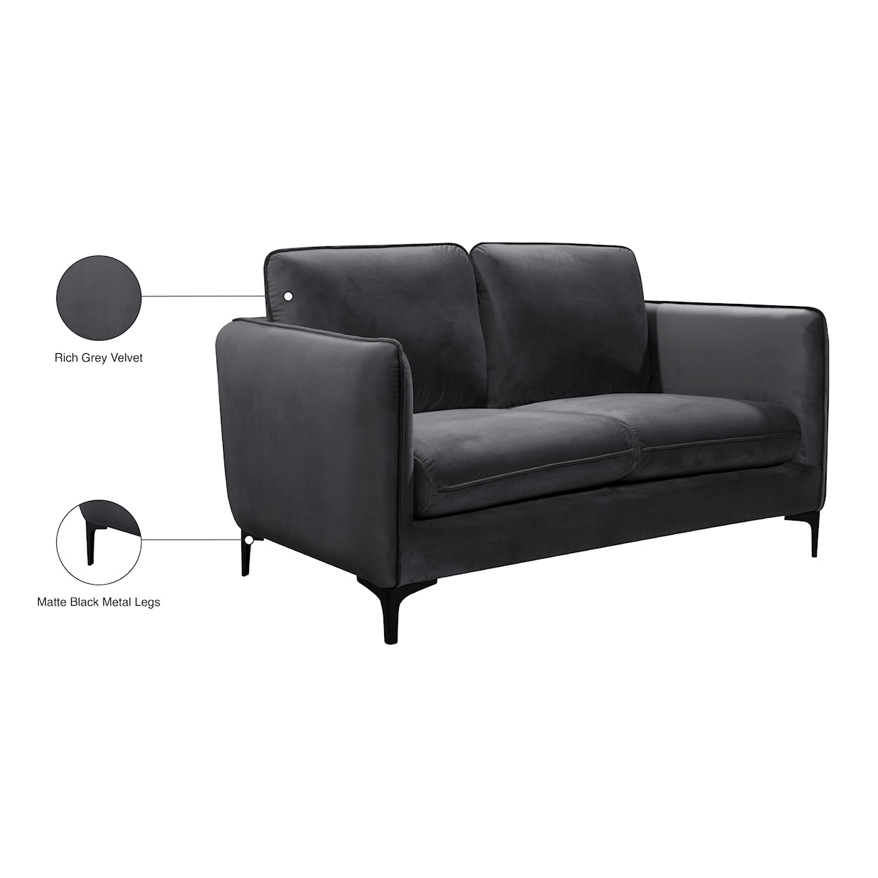 Meridian Furniture Poppy Loveseat