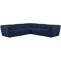 Miramar Navy Durable Linen Textured Modular Sectional