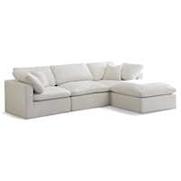 Plush Cream Velvet Standard Comfort Modular Sectional