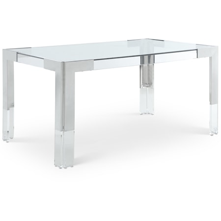 Contemporary Casper Dining Table Chrome Stainless Steel