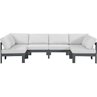 Nizuc White Water Resistant Fabric Outdoor Patio Modular Sectional