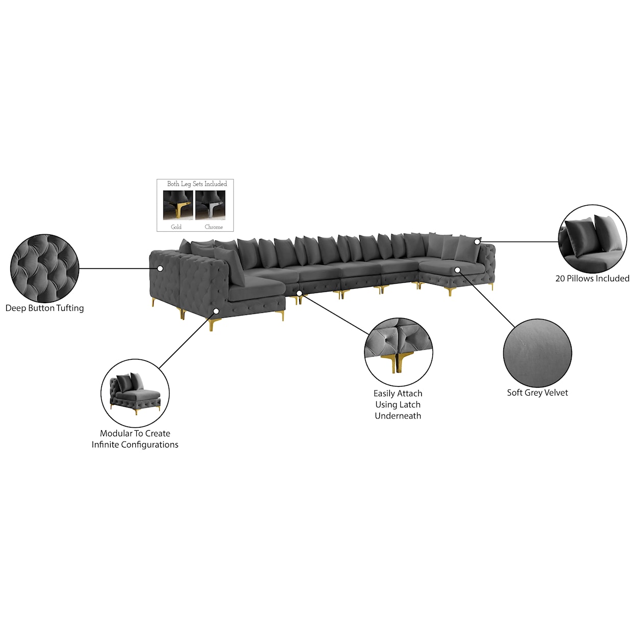 Meridian Furniture Tremblay Modular Sectional