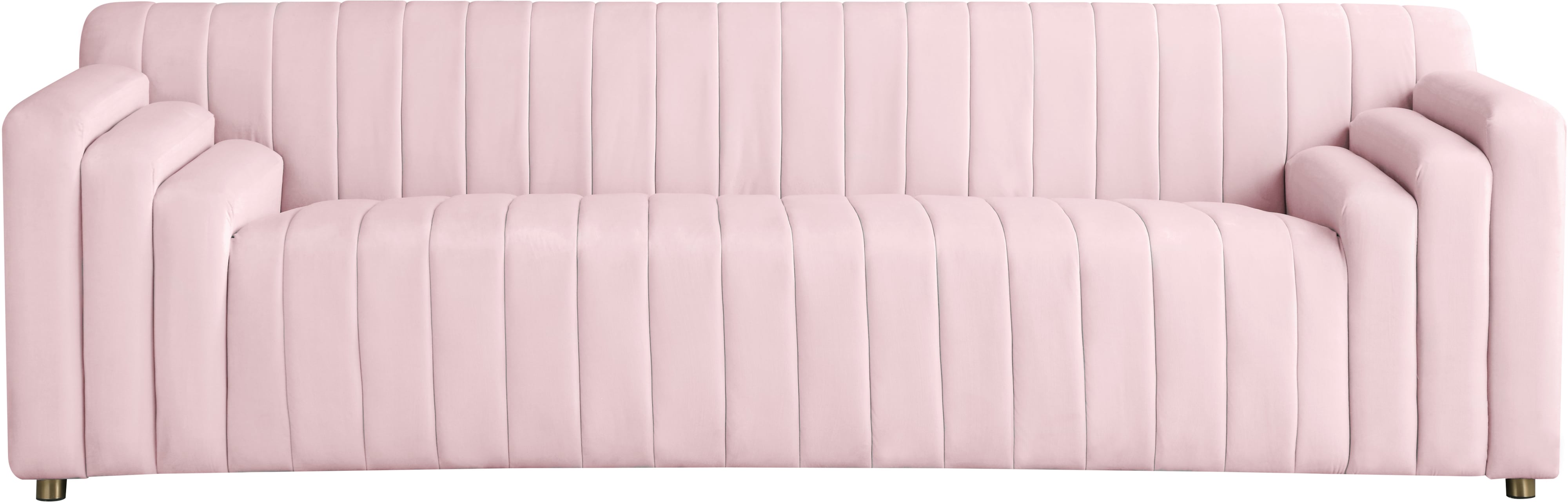 Meridian Furniture Naya 637PinkS Naya Pink Velvet Sofa Corner