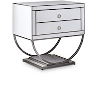 Contemporary Side Table with Double Drawers