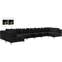 Tremblay Black Velvet Modular Sectional