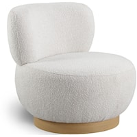 Contemporary Cream Boucle Fabric Accent Chair