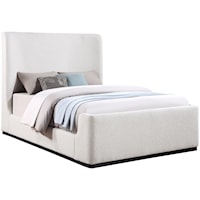 Oliver Cream Boucle Fabric Queen Bed (3 Boxes)