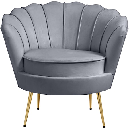 Contemporary Gardenia Chair Grey Velvet