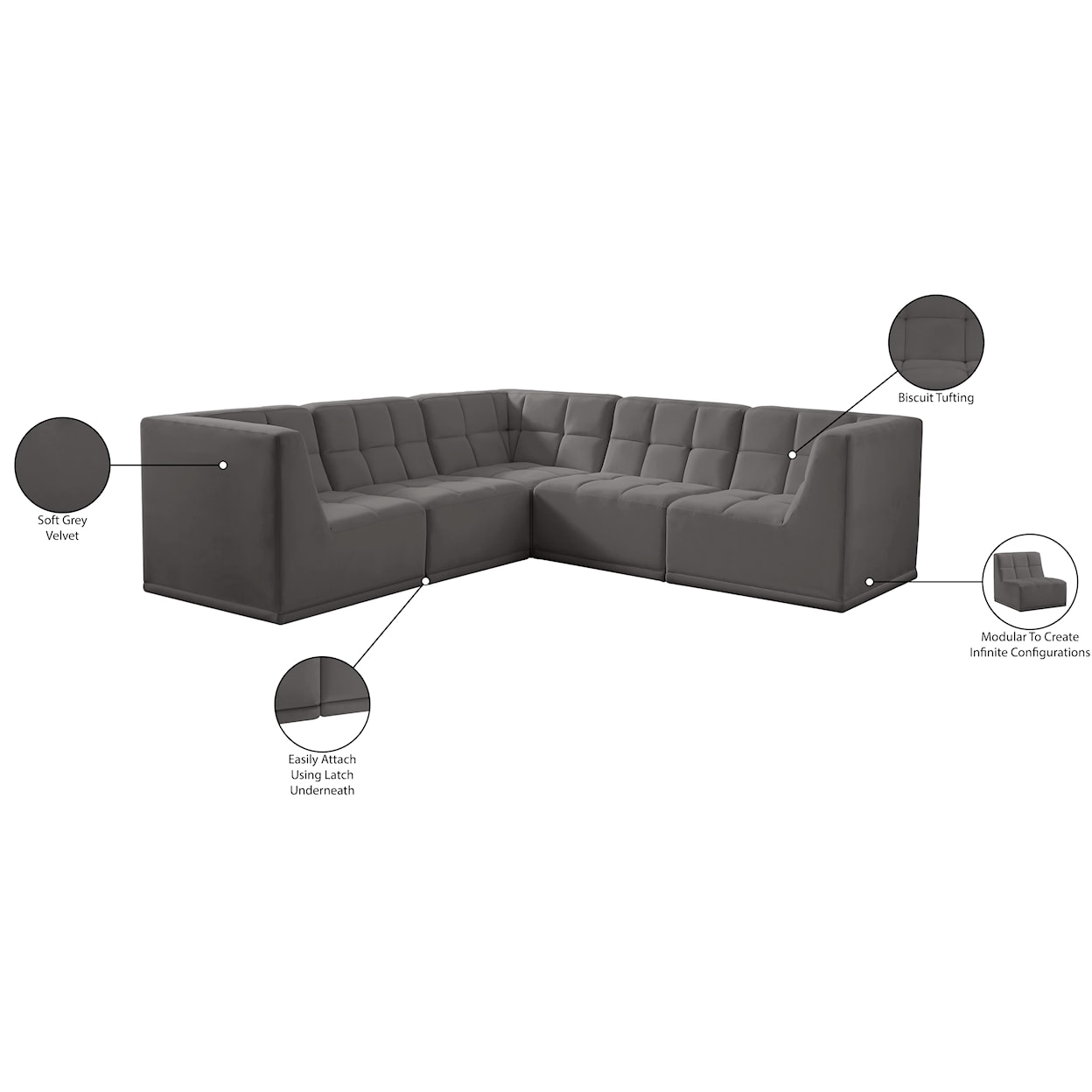 Meridian Furniture Relax Modular Sectional