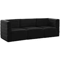 Quincy Black Velvet Modular Sofa