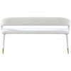 Meridian Furniture Destiny Upholstered Cream Boucle Fabric Bench