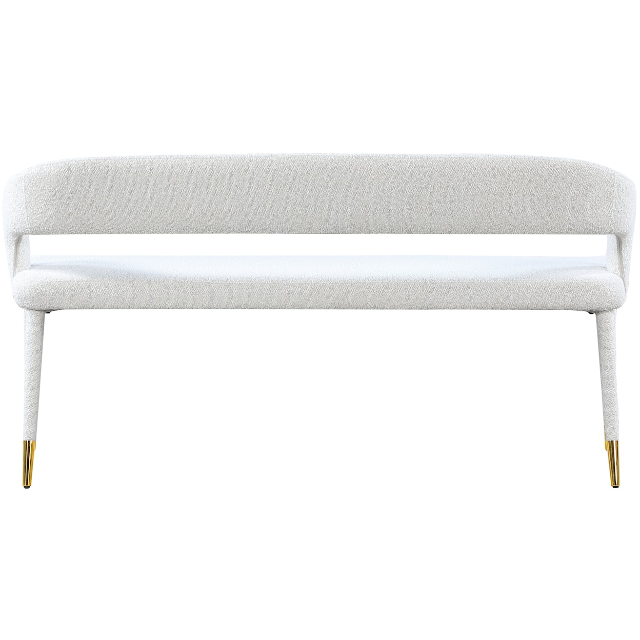 Meridian Furniture Destiny Upholstered Cream Boucle Fabric Bench