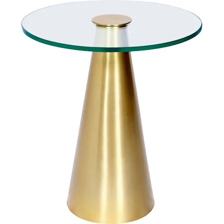 Glassimo Brushed Gold End Table