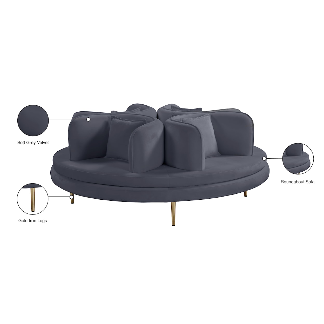 Meridian Furniture Circlet Round Sofa Settee