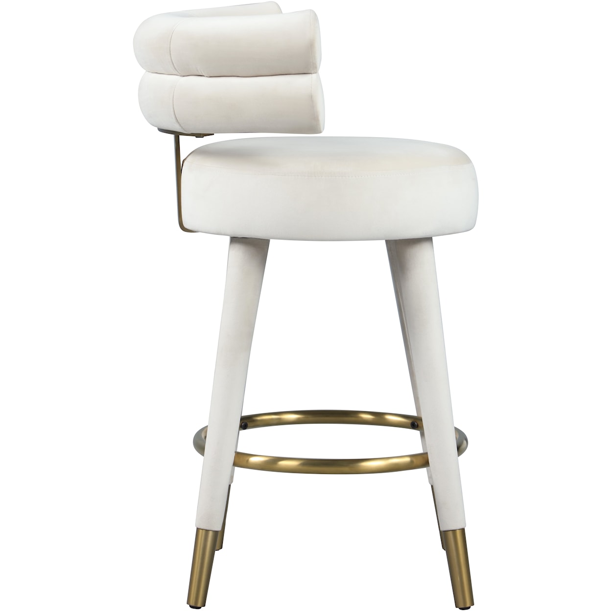 Meridian Furniture Fitzroy Upholstered Cream Velvet Counter Stool