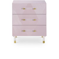 Contemporary Anastasia Side Table Pink Lacquer