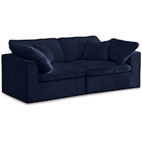 Cozy Navy Velvet Comfort Modular Sofa