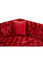 Meridian Furniture Coco 3-Piece Pink Velvet Sectional Sofa with Tufting