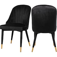 Contemporary Black Velvet Dining Chair