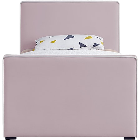 Contemporary Dillard Twin Bed Pink Velvet