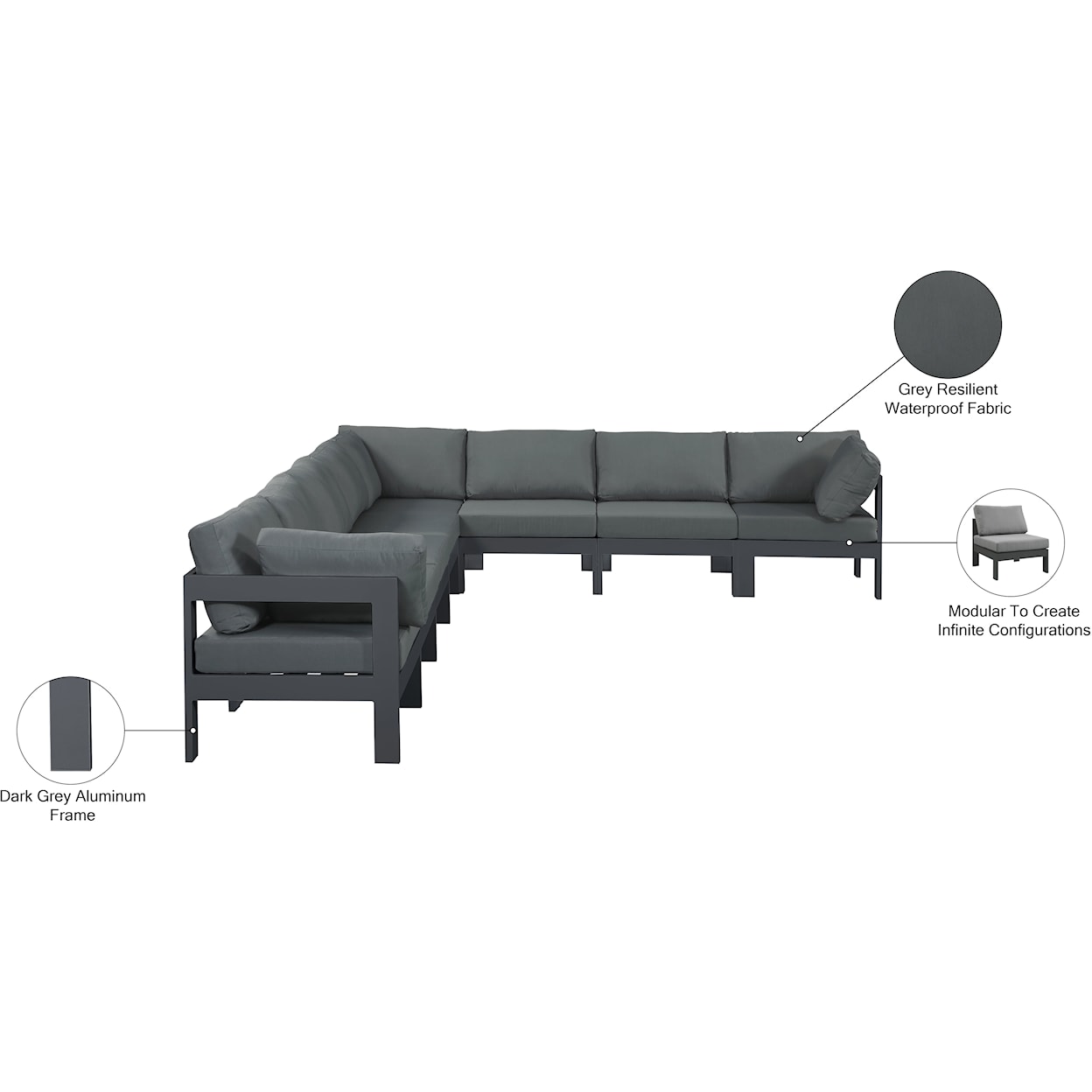 Meridian Furniture Nizuc Modular Sectional