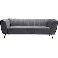 Contemporary Beaumont Sofa Grey Velvet