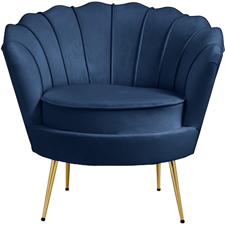 Contemporary Gardenia Chair Navy Velvet