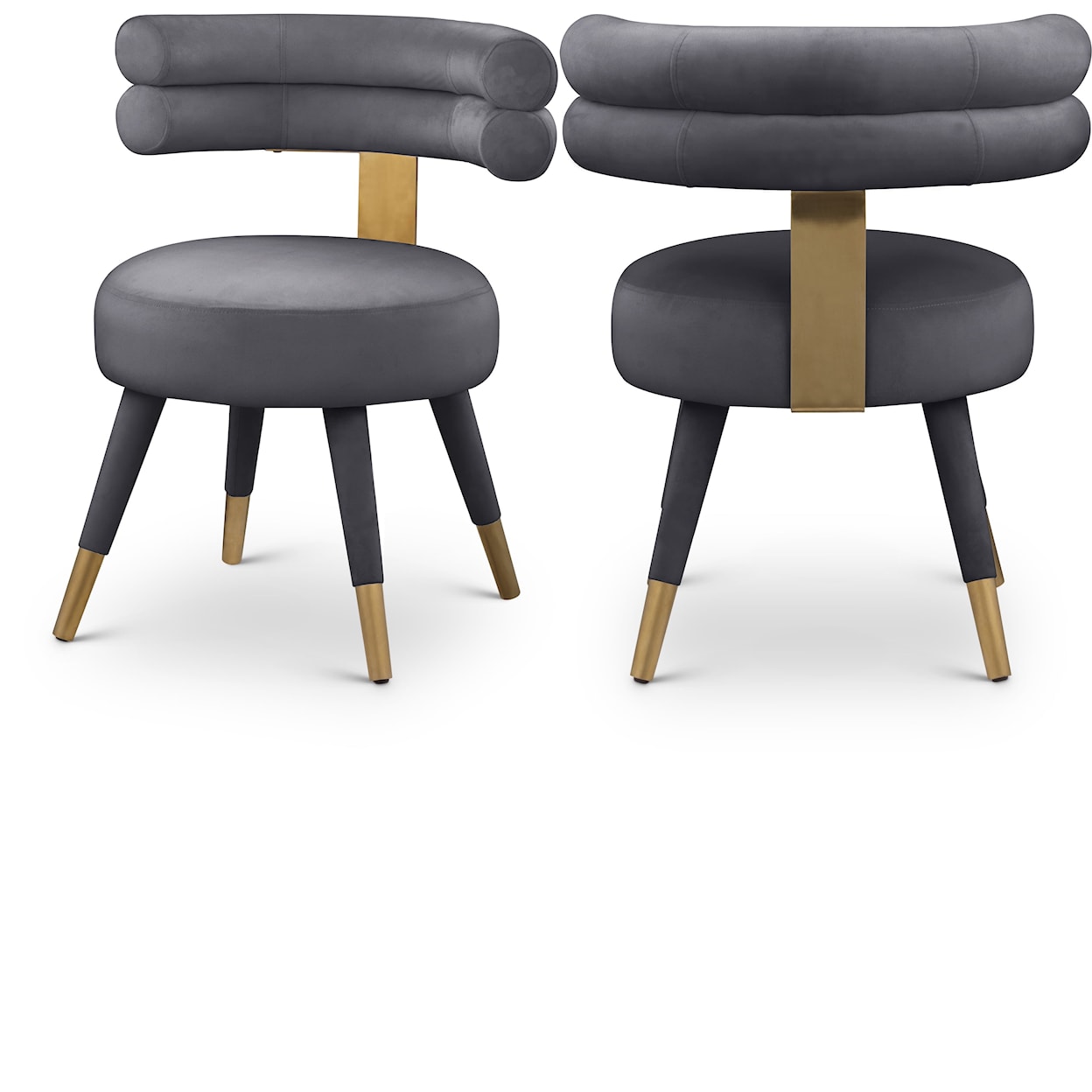 Meridian Furniture Fitzroy Upholstered Grey Velvet Dining Chair