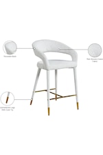Meridian Furniture Destiny Contemporary Upholstered White Faux Leather Counter Stool