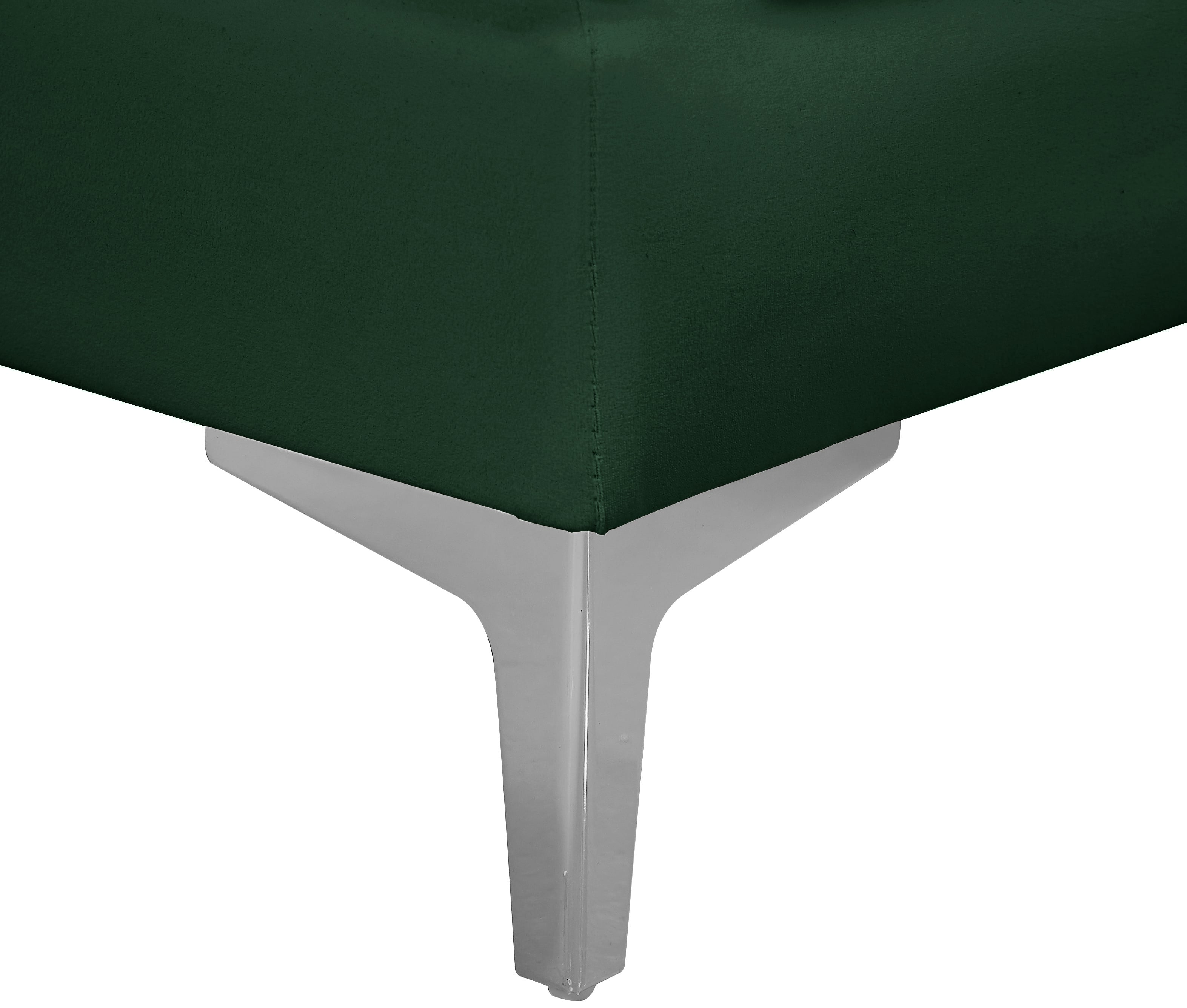 Meridian Furniture Alina 604GreenCorner Alina Green Velvet Corner