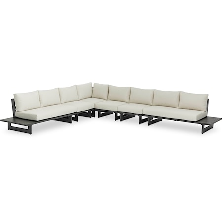 Maldives Cream Water Resistant Fabric Outdoor Patio Modular Sectional