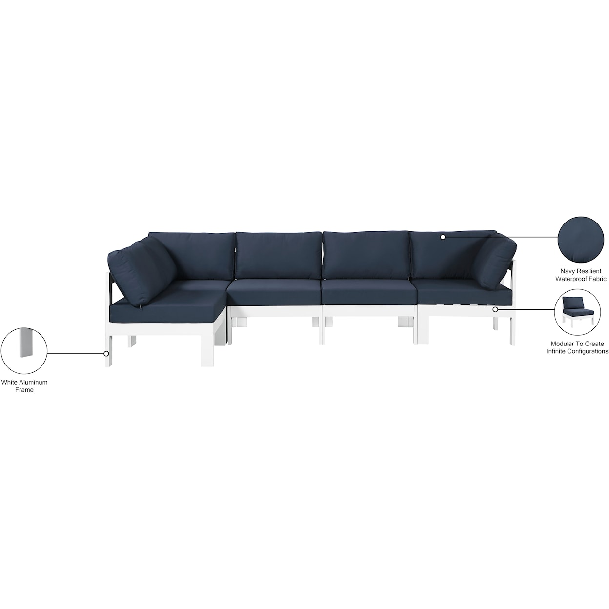 Meridian Furniture Nizuc Modular Sectional