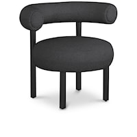 Bordeaux Black Boucle Fabric Accent Chair