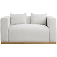 Contemporary Upholstered Loveseat with Track Arms