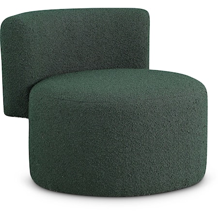 Upholstered Green Boucle Fabric Accent Chair