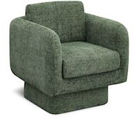 Contemporary Upholstered Chenille Fabric Swivel Accent Chair - Green