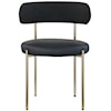 Meridian Furniture Beacon Black Fabric and Faux Leather Dining Chair