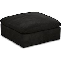 Cozy Black Velvet Ottoman