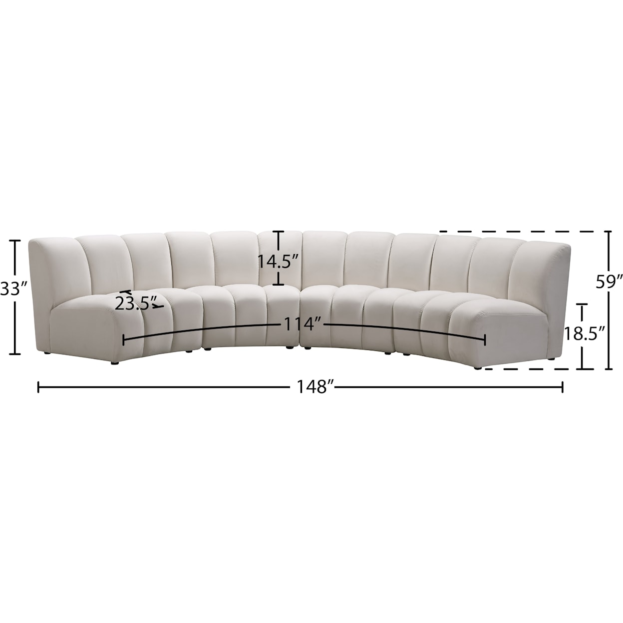 Meridian Furniture Infinity 4pc. Modular Sectional