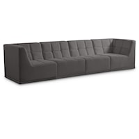 Relax Grey Velvet Modular Sofa