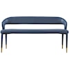 Meridian Furniture Destiny Upholstered Navy Faux Leather Bench