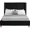 Meridian Furniture Barolo Upholstered Black Velvet Queen Bed