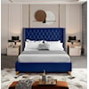 Meridian Furniture Barolo Upholstered Navy Velvet Queen Bed