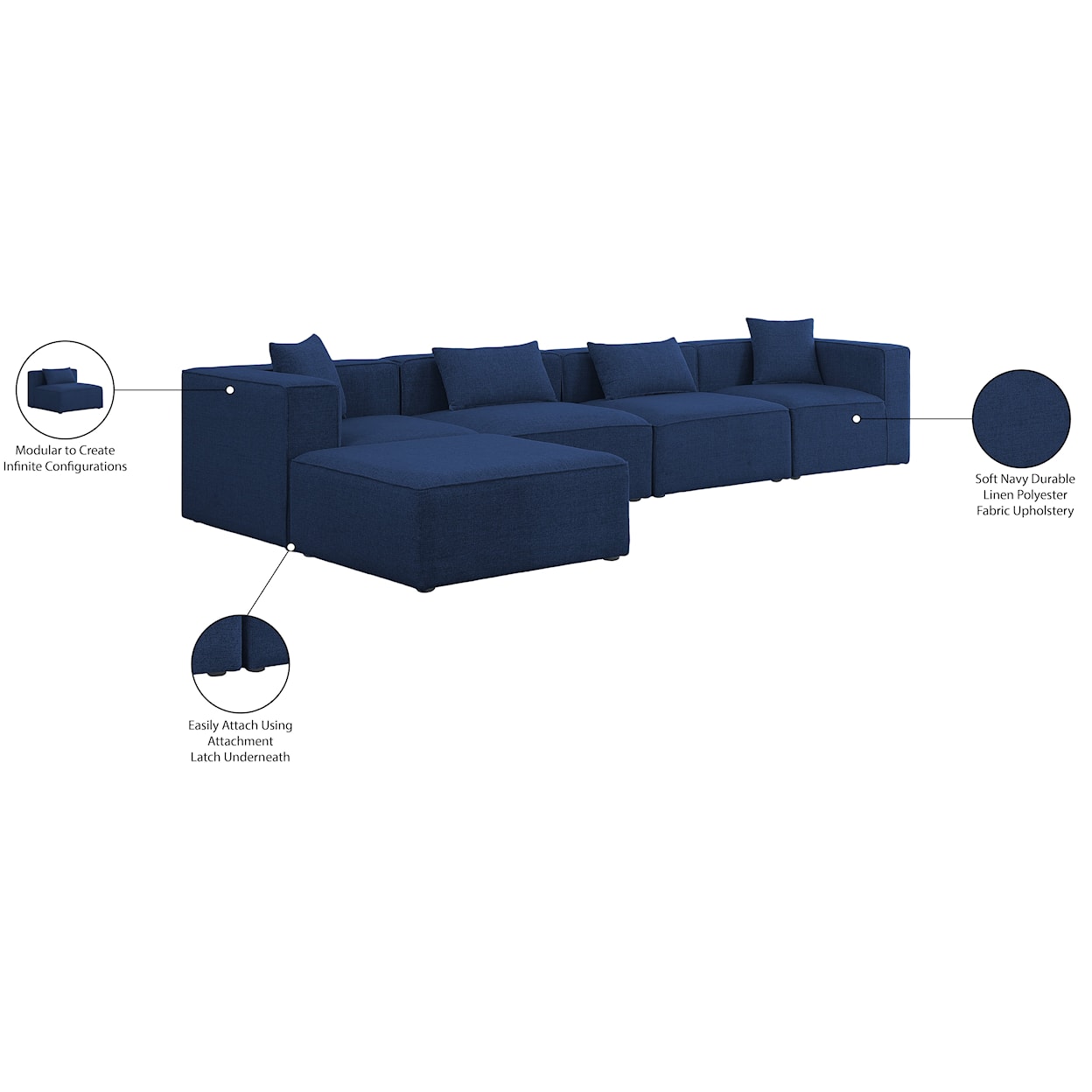 Meridian Furniture Cube Modular Sectional