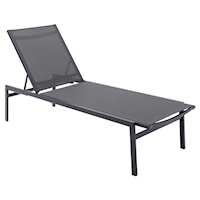 Santorini Grey Resilient Mesh Water Resistant Fabric Outdoor Patio Aluminum Mesh Chaise Lounge Chair