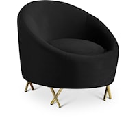 Serpentine Black Velvet Chair
