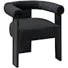 Meridian Furniture Barrel Fabric Barrel Dining Chair with Black Frame