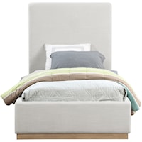 Contemporary Upholstered Twin Bed